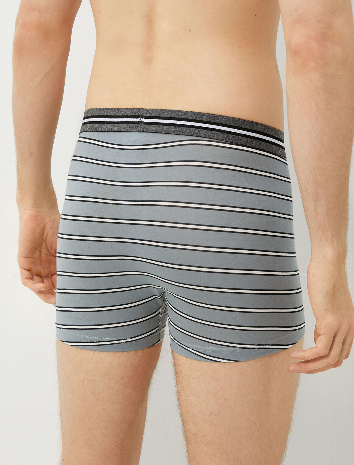 Koton Boxer 3Lü 3SLM90036MK Gri Çizgili