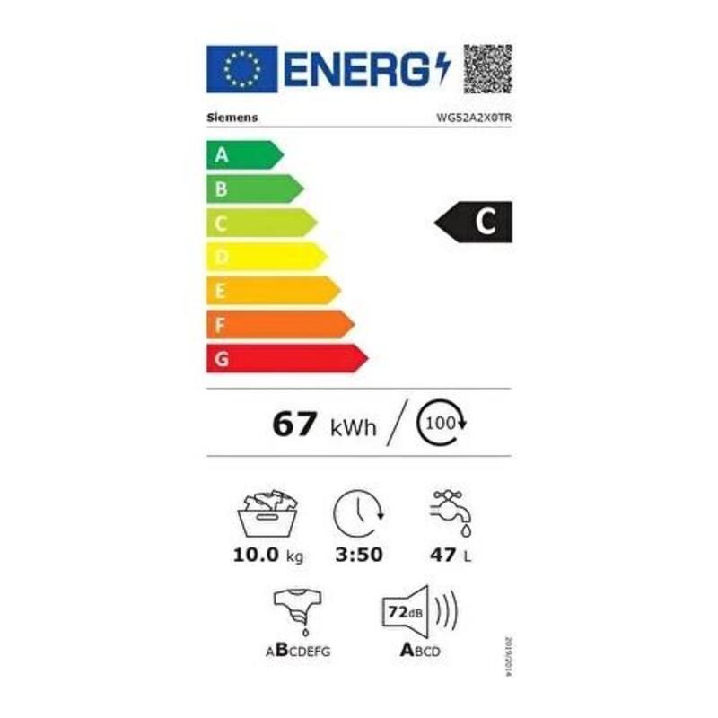 Siemens Çamaşır Makinesi WG52A2F0TR 10 Kg 1200 Devir