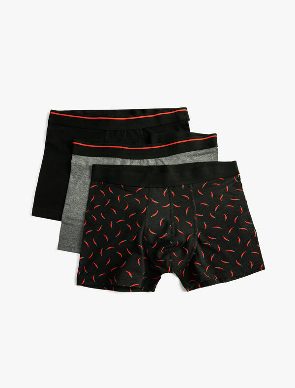 Koton Boxer 4WLM90018MK Siyah Desenli