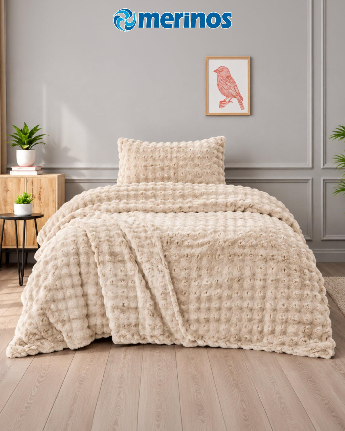 Merinos Yorgan Seti Dıamond Çk Bubble Mürdüm