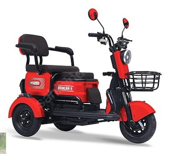 Skyjet Elektrikli Bisiklet Eco Car 5-X (Grape 15) 3 Tekerlekli Kırmızı