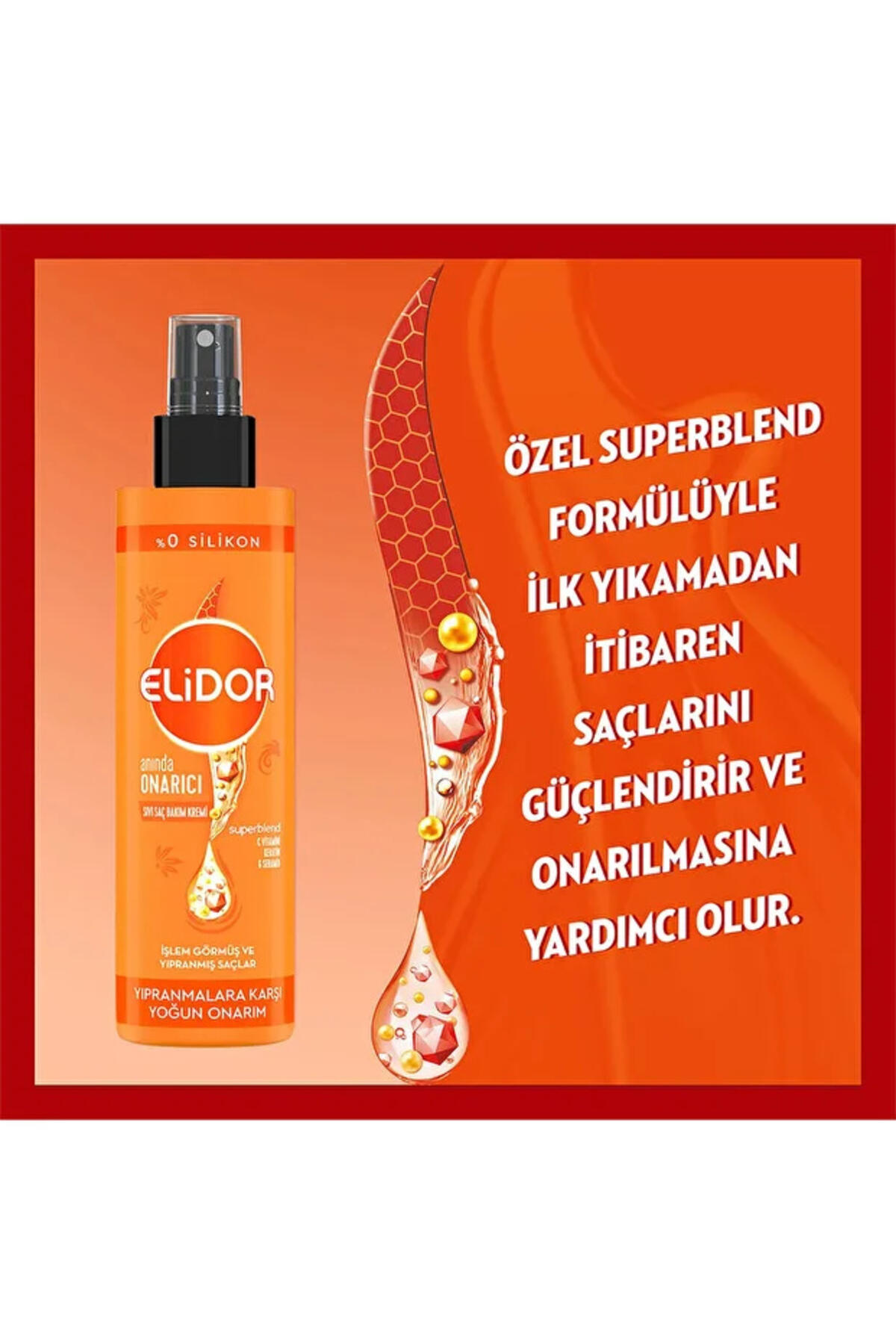 Elidor Saç Bakım Kremi Sıvı Anında Onarıcı 200Ml