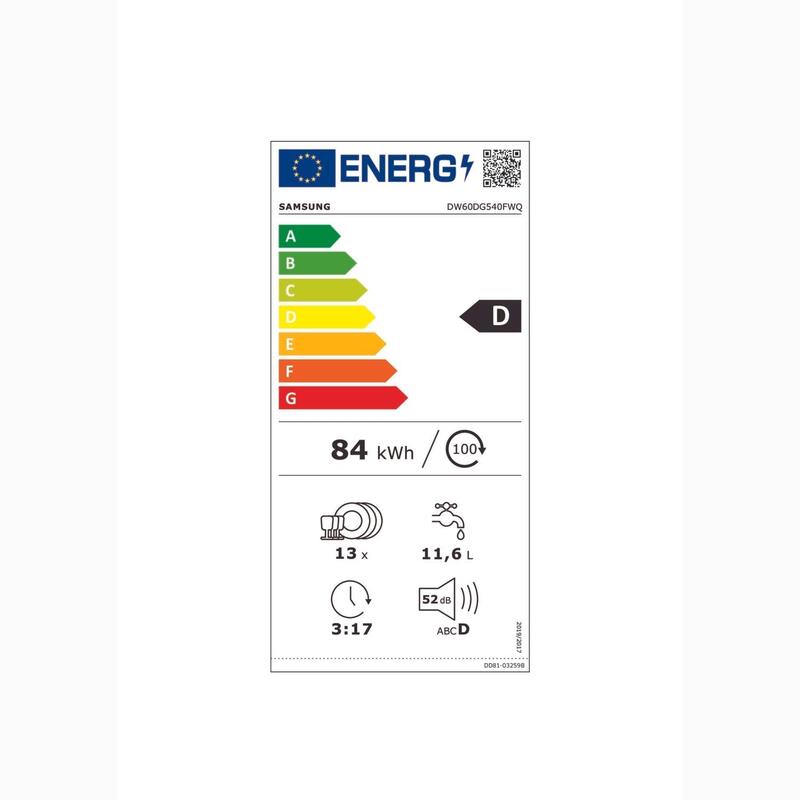 Samsung Bulaşık Makinesi DW60DG540FWQTR 4 Program(Dy)