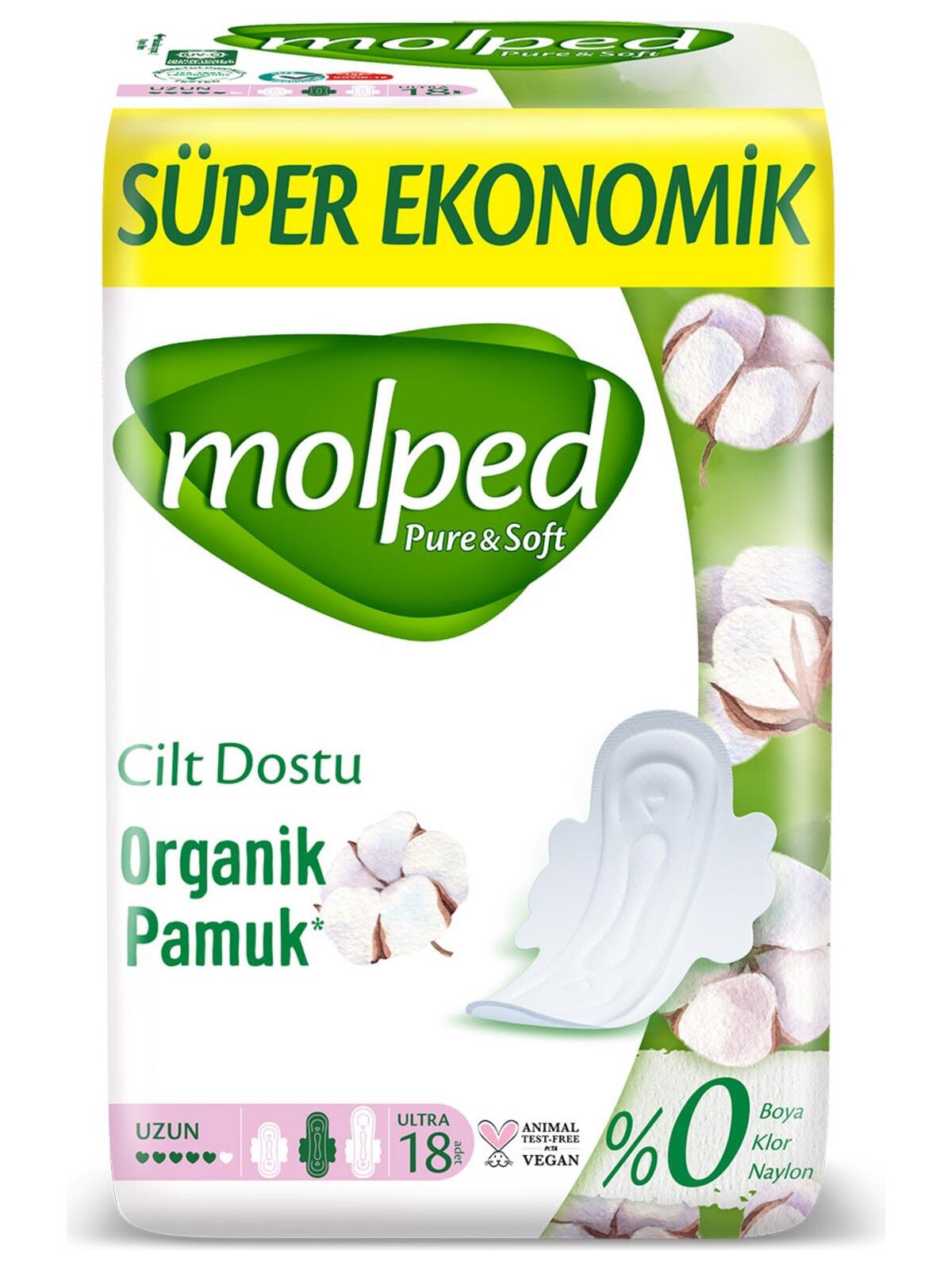 Molped Hijyenik Ped Pure&Soft Uzun S.Eko 18Li