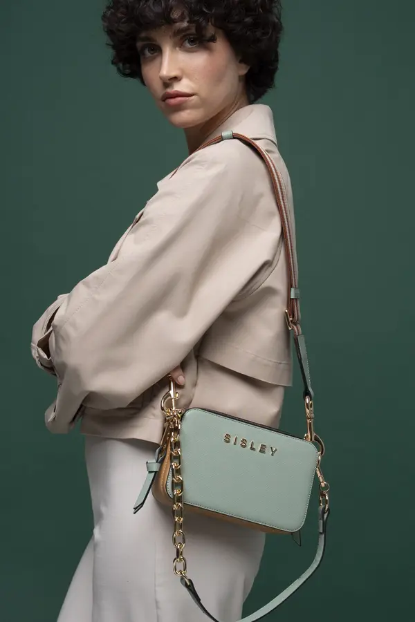 Sisley Kadın Çapraz Çanta SLY_070 Yeşil-Camel