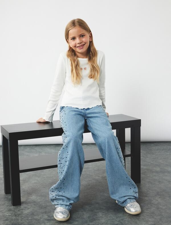 Koton Pantolon Kız Çocuk 6WKG40018AD Orta İndigo