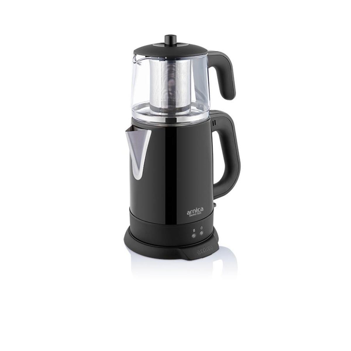Arnica Çay Makinesi Demli Stil Cam İh33205 Siyah