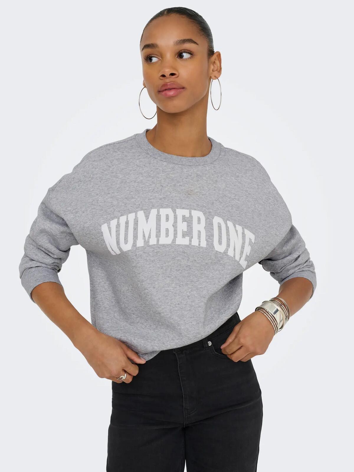 Only Sweatshirt 15254183 Açık Gri Melanj