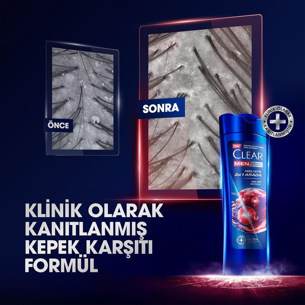 Clear Men Şampuan Hızlı Stil 2si 1 Arada 350Ml