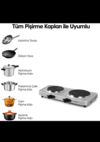 Luxell Elk Ocak Lx-7021 Hotplate Çiftli Gri