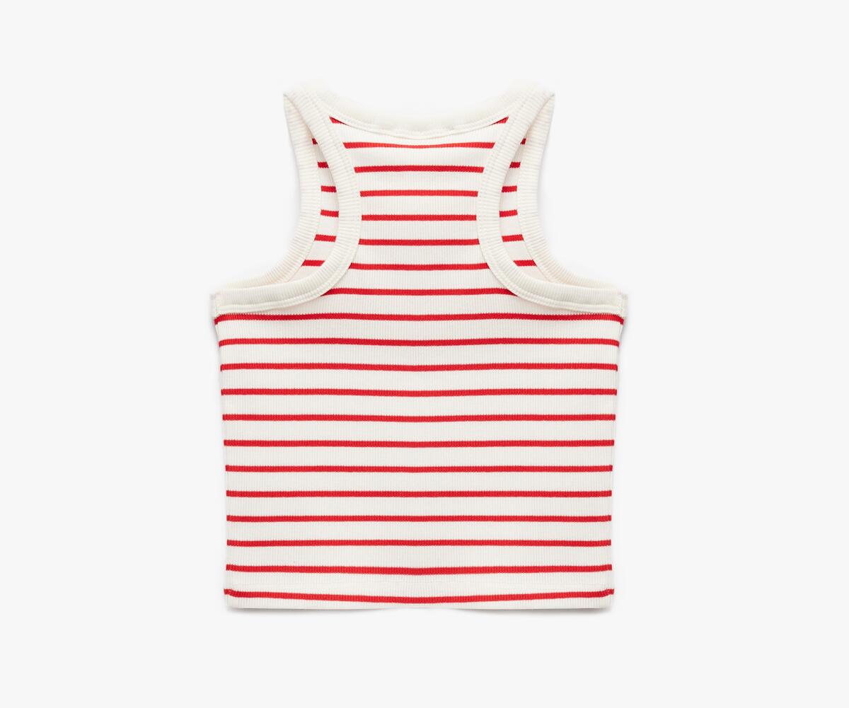 Koton Crop Atlet Kız Çocuk 5SKG30026AK Kırmızı Çizgili