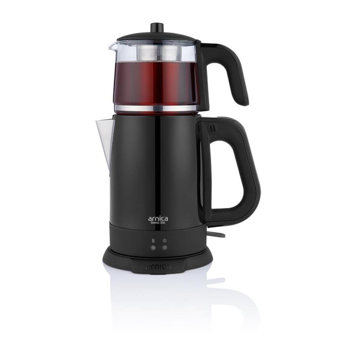 Arnica Çay Makinesi Demli Stil Cam İh33205 Siyah
