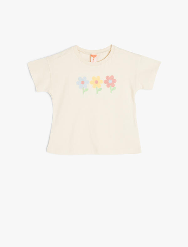 Koton Tişört Kız Bebek 5SMG10093AK Bej