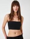 Koton Atlet Crop Kare Yaka 3SAK10026EK Siyah
