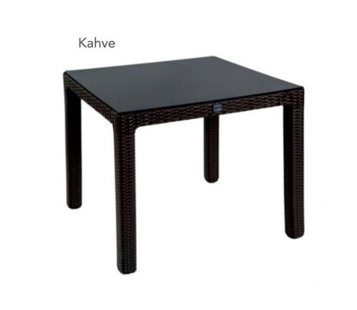 Comfort Masa 90*90 Begonvil Ct066 Kahve Camlı