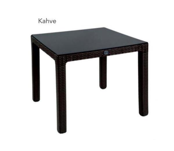 Comfort Masa 90*90 Begonvil Ct066 Kahve Camlı