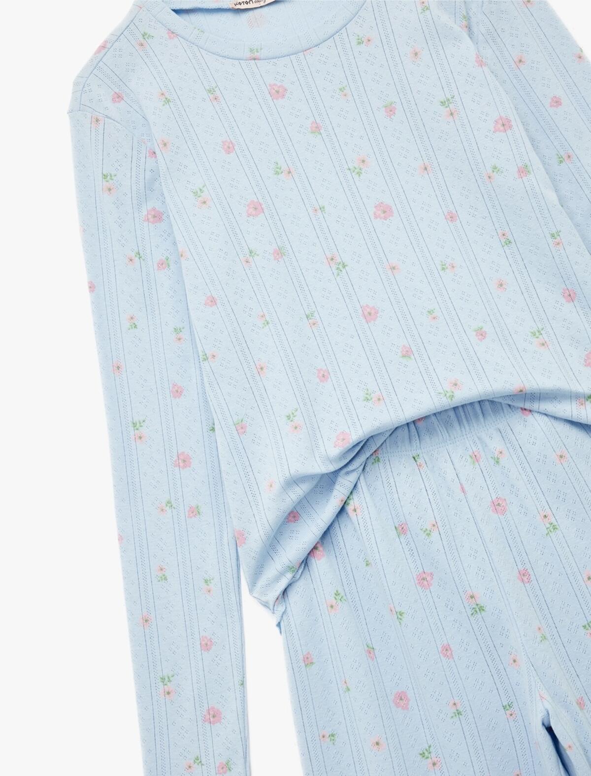 Koton Pijama Takımı 6WLK40156MK Mavi Desenli
