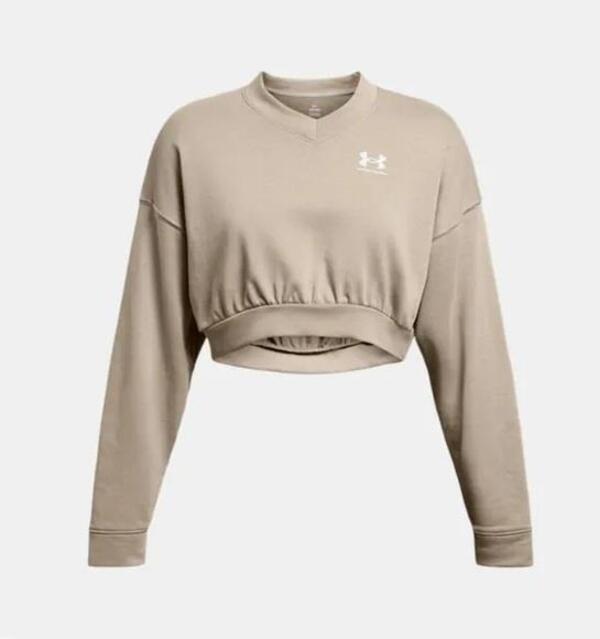 Under Armour Ua Rival Terry Os Crop Crw 1382738-204 Kahverengi