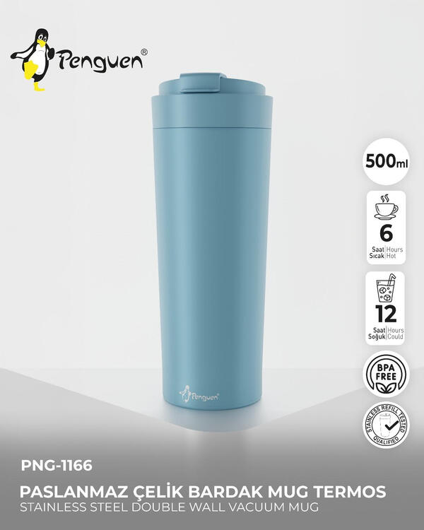 Penguen Termos Flip Çelik Mug 500Ml Png-1166