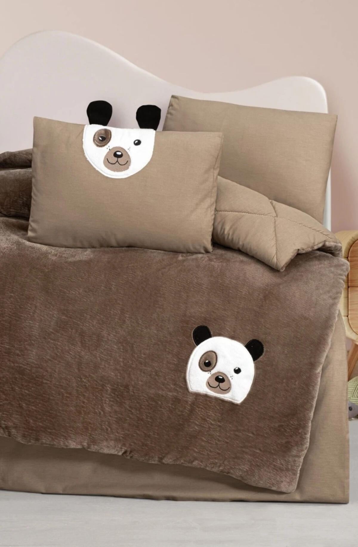 Kanz Yorgan Seti Nakışlı Welvet (Knz-012) Bear