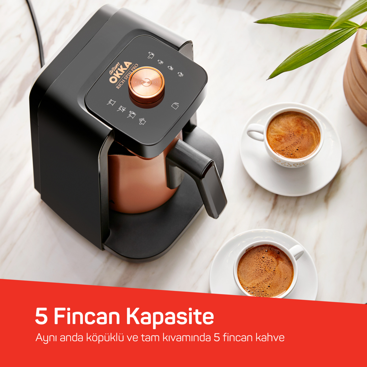 Arzum Kahve Makinesi Okka Rıch Spın Pro Türk OK0020 Bakır