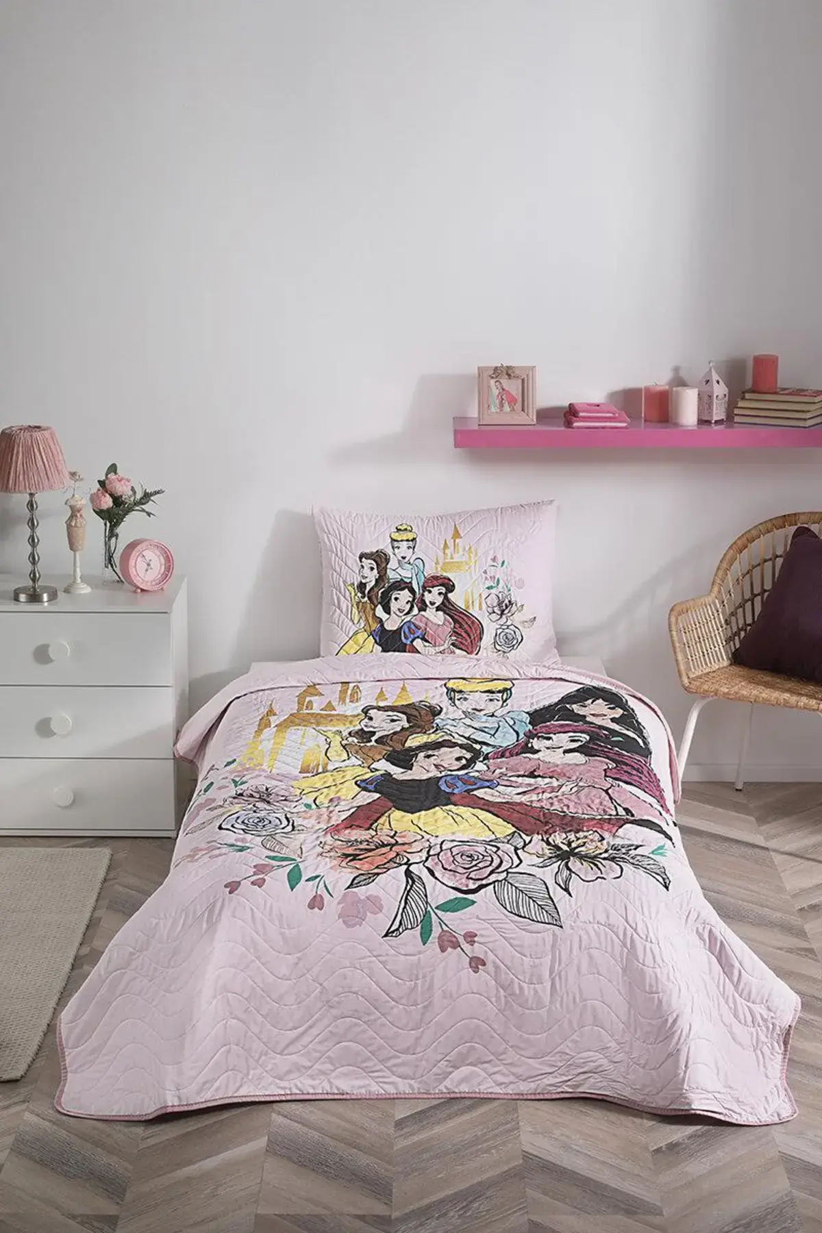 Özdilek Yatak Örtüsü Tek Kişilik Lisanlı Princess Rose Pembe