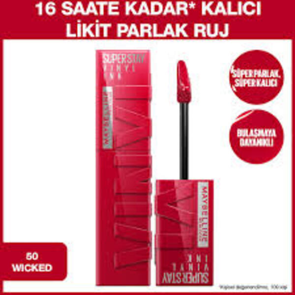 Maybelline Ruj Super Stay Vinyl Ink Likit Parlak No:50