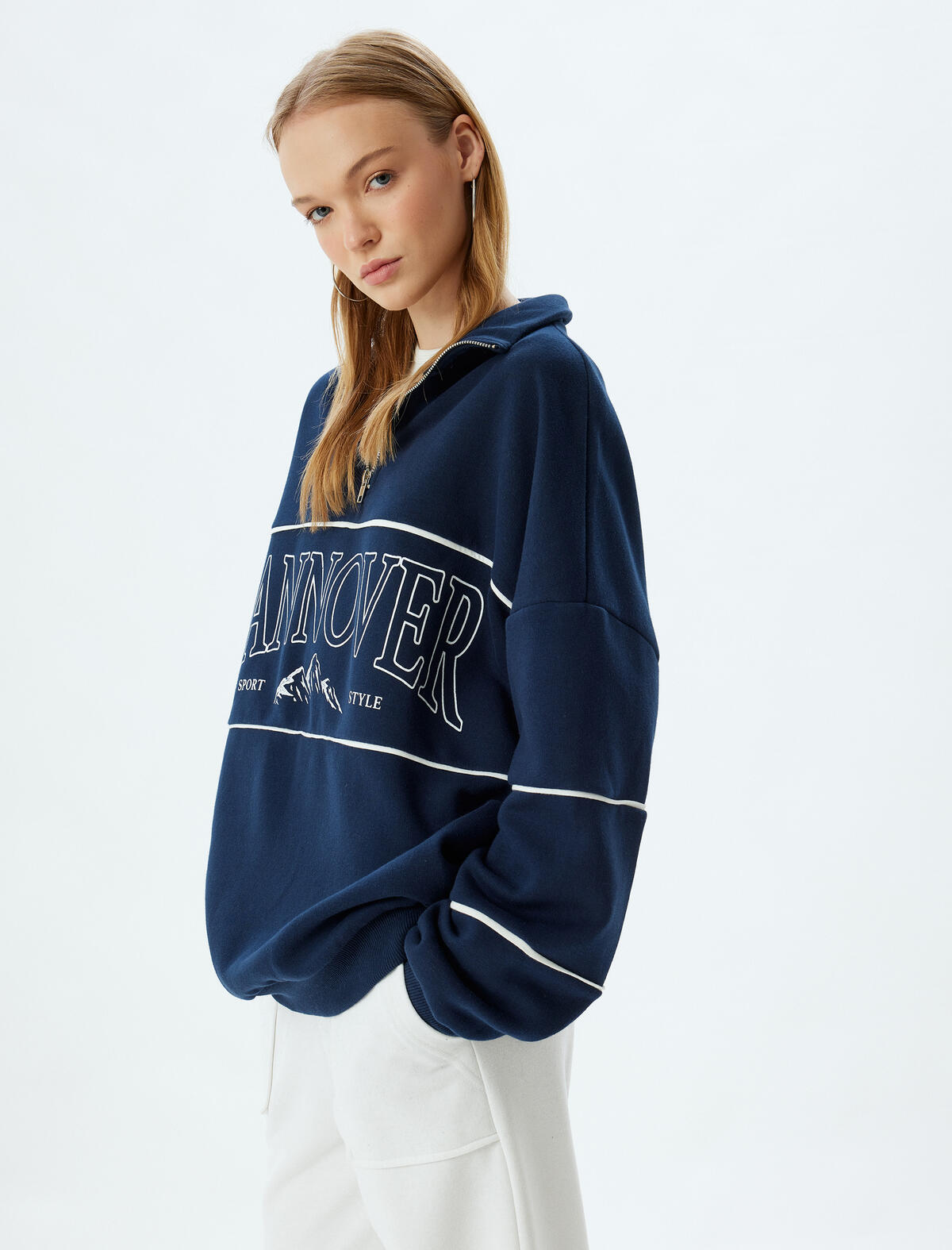 Koton Sweatshirt 5WAL10123IK Lacivert