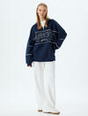 Koton Sweatshirt 5WAL10123IK Lacivert