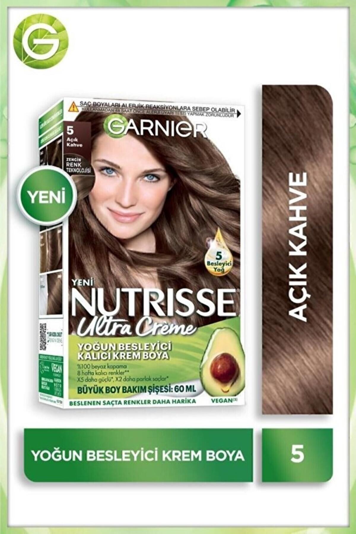 Garnier Saç Boyası Nutrisse Ultra Creme No:5 Açık Kahve