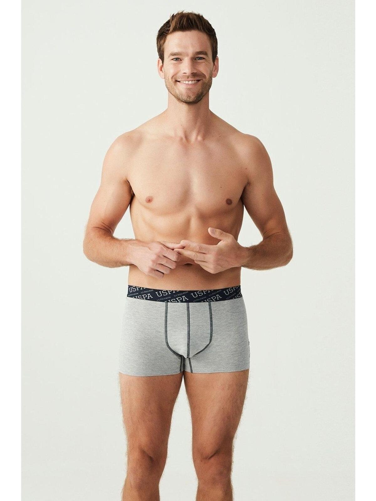 U.S. Polo Erkek Boxer 3Lü 80336 Kırmızı-Gri