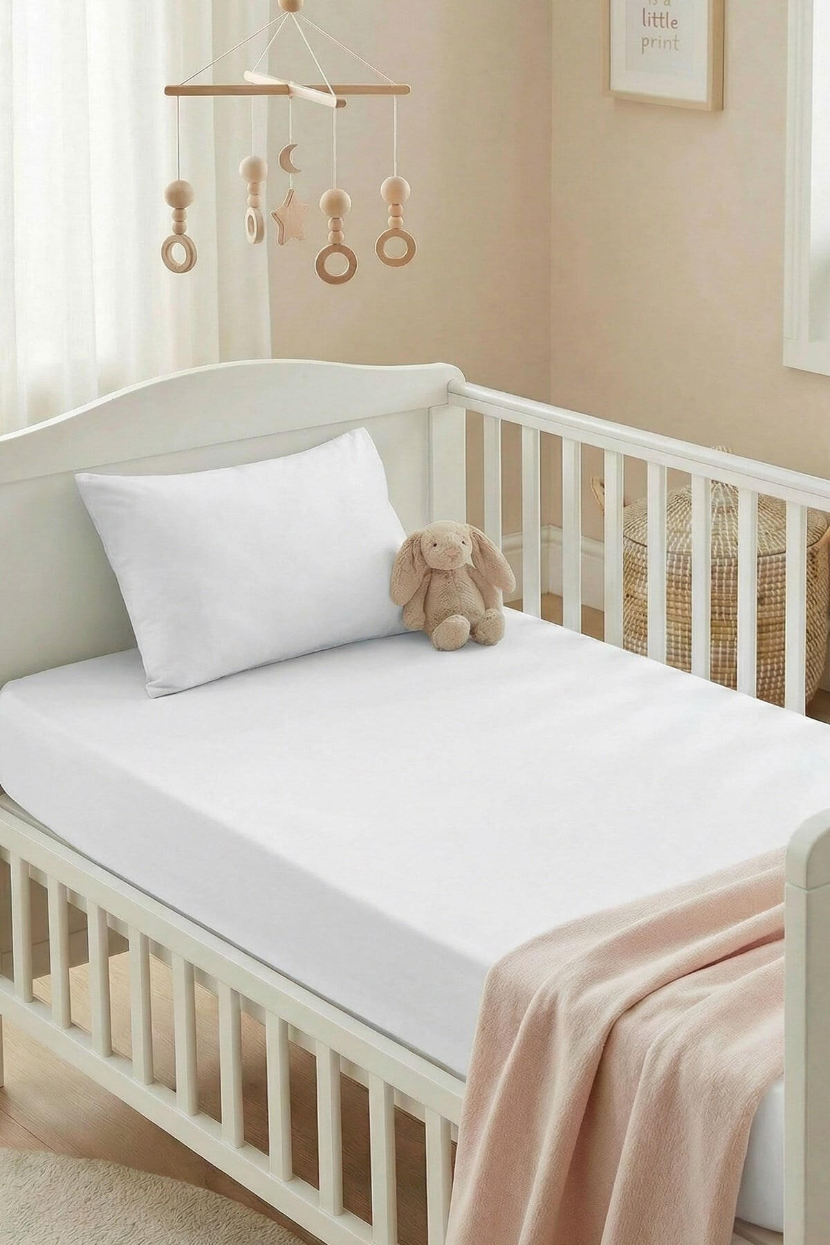 Kanz Lastikli Çarşaf Set Bebek Ranforce (Knz-004) Beyaz