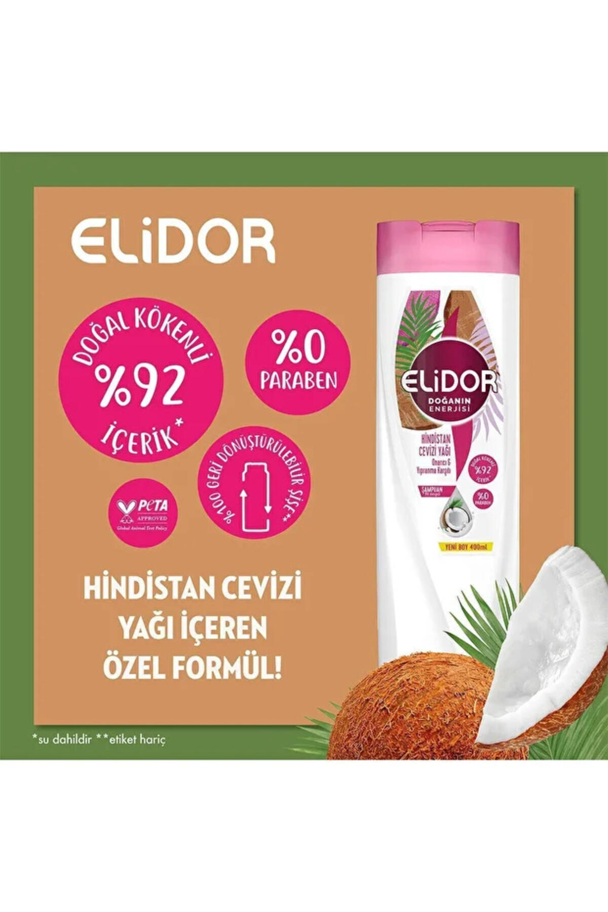 Elidor Şampuan Hindistan Cevizi Yağı 400Ml