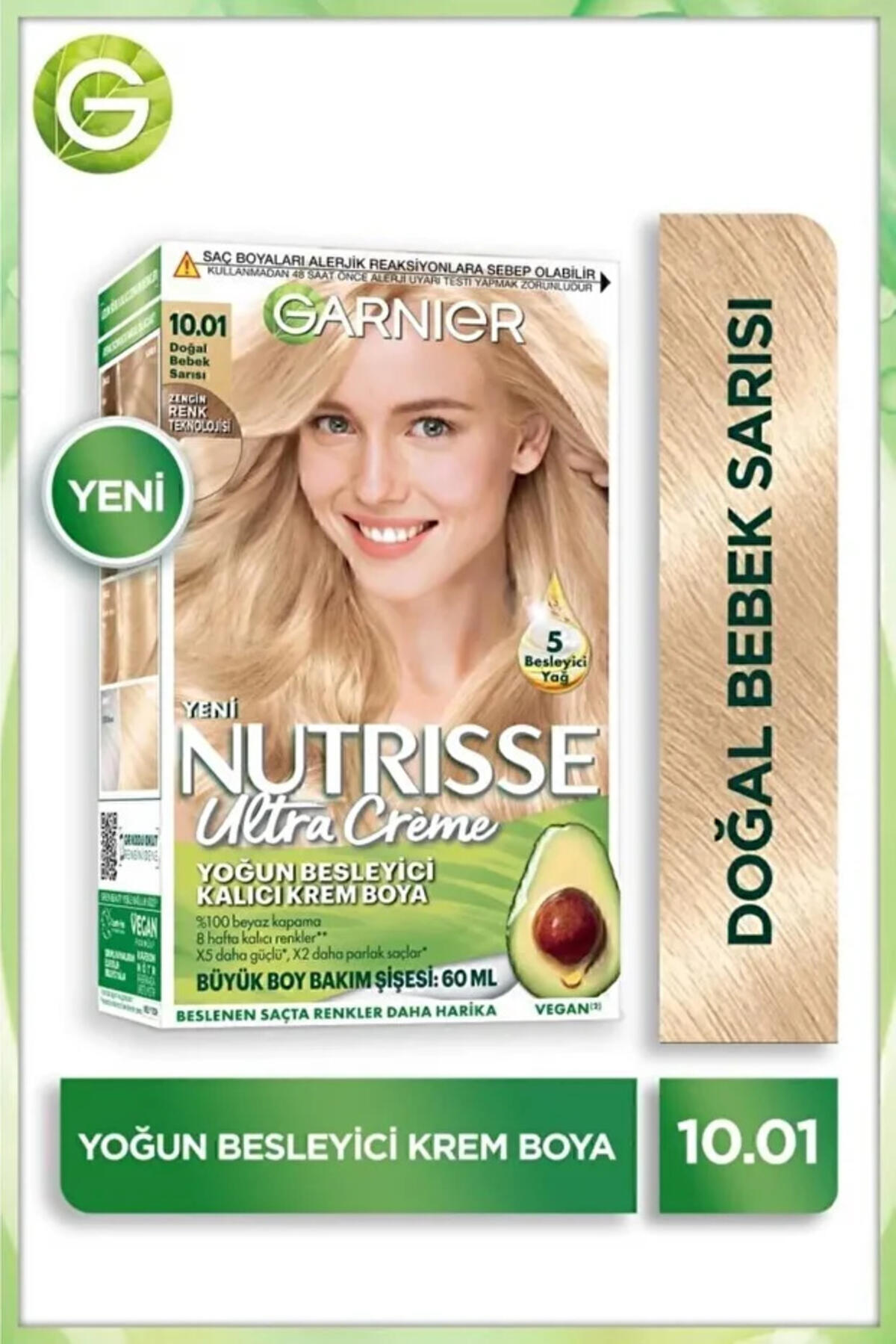 Garnier Saç Boyası Nutrisse Ultra Creme No:10.01 Bebek Sarı