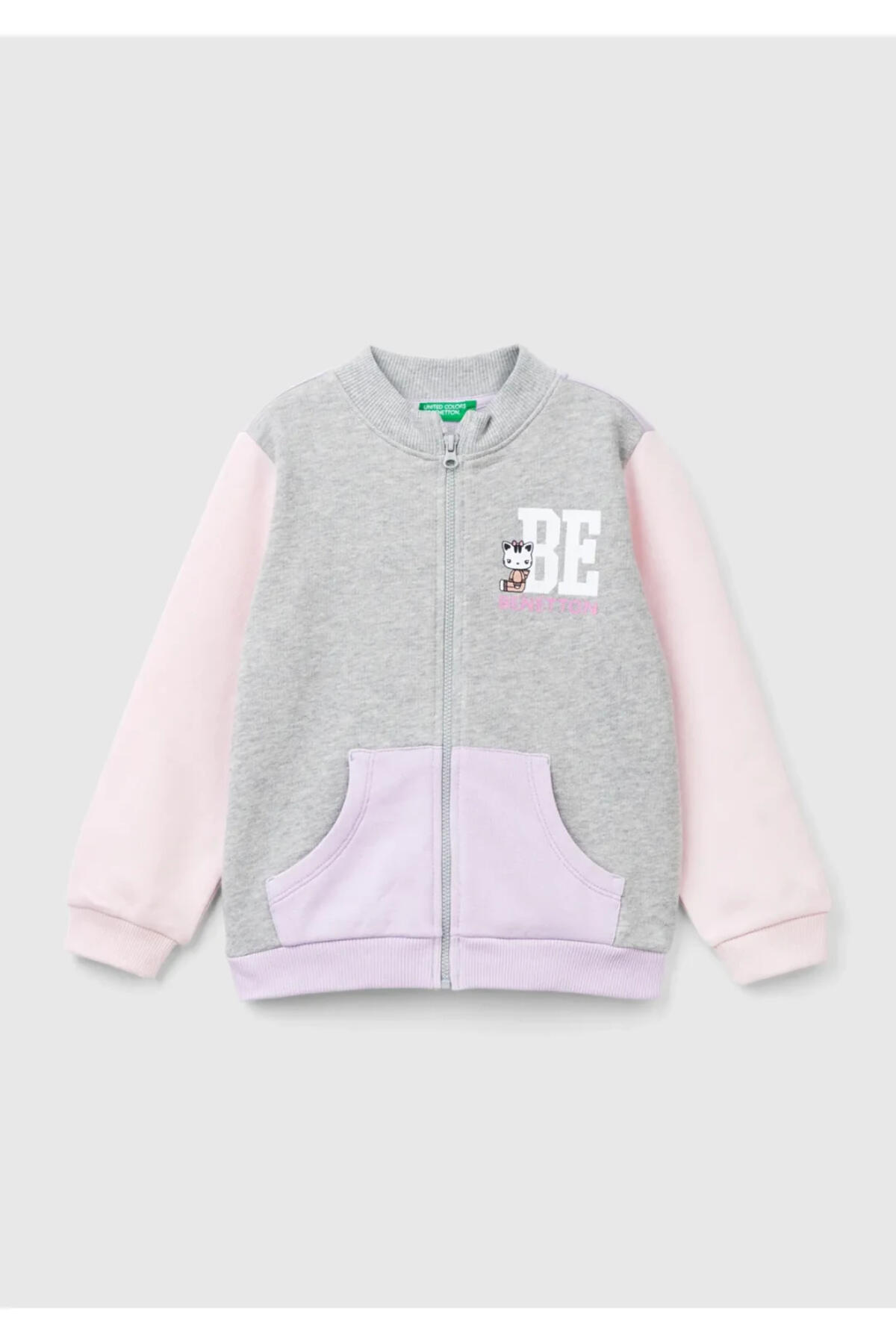 Benetton Sweatshirt Kız Bebek 3J70G5037 Gri Melanj