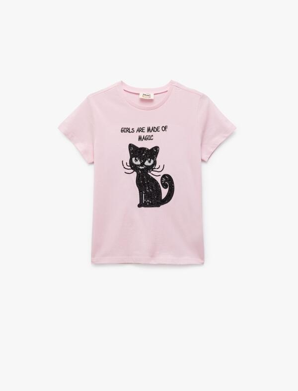 Koton Tişört Kız Çocuk 5SKG10048AK Pembe