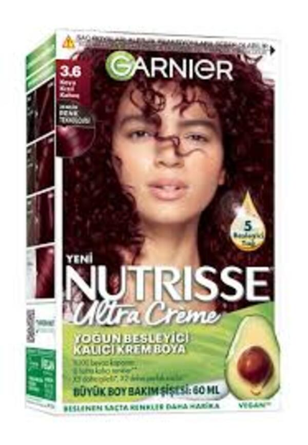 Garnier Saç Boyası Nutrisse Ultra Creme No:3.6 Kızıl Kahve