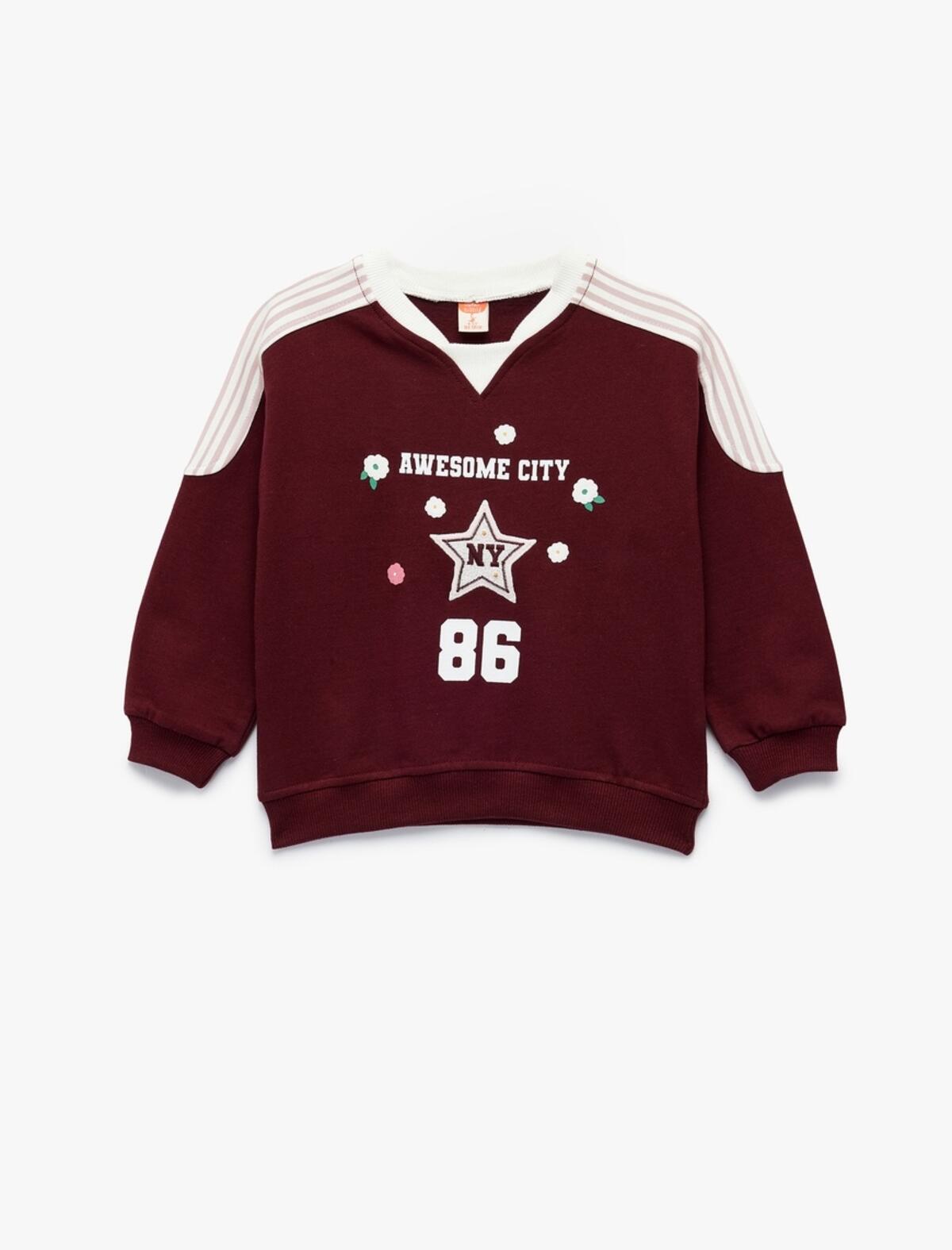 Koton Sweatshirt Kız Bebek 6WMG10084AK Bordo