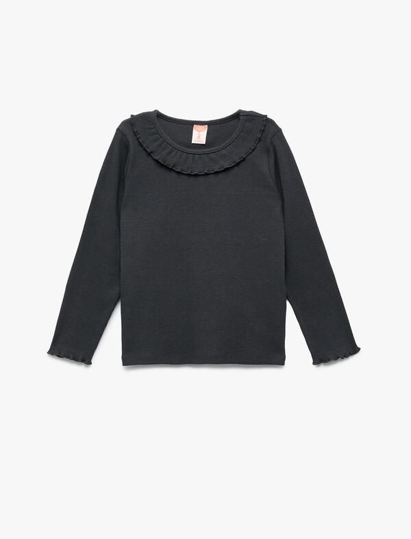 Koton Tişört Kız Bebek 6WMG10023AK Antrasit