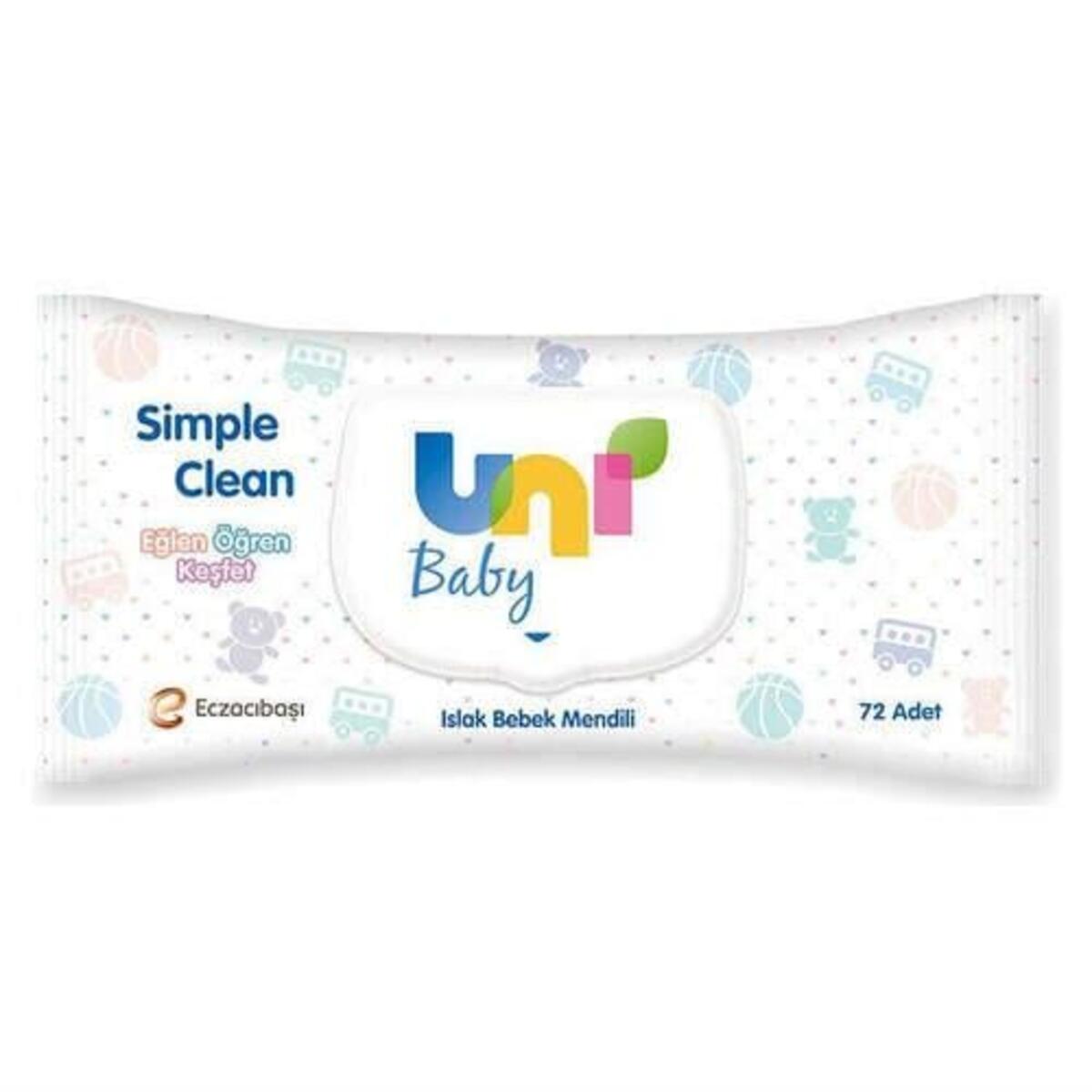 Uni Baby Islak Havlu Aktif (Simple Clean) 72Li 7902842