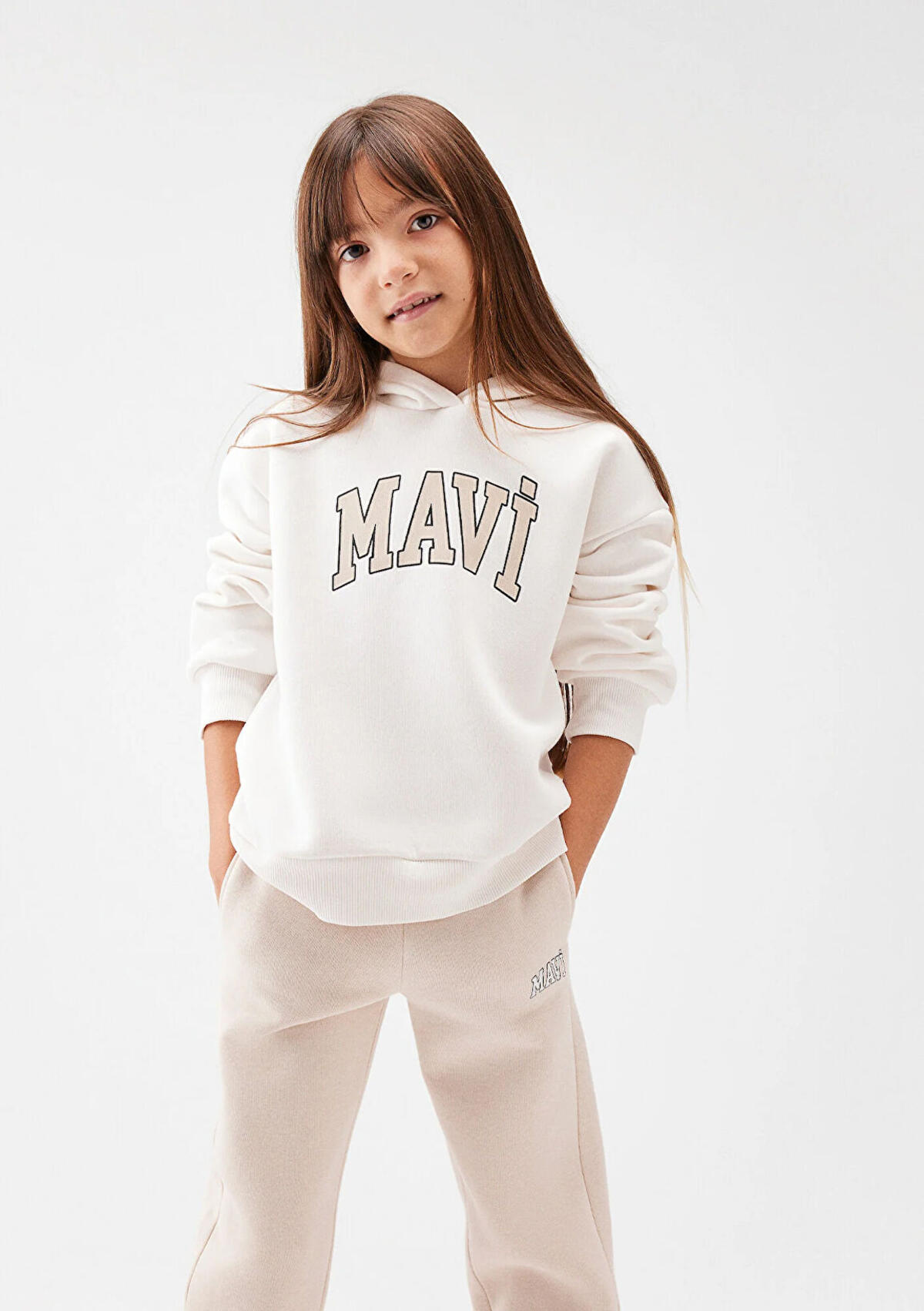 Mavi Sweatshirt Kız Çocuk M7610035-81964 Beyaz