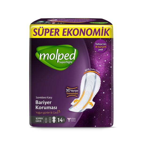 Molped Hijyenik Ped Süper Gece S.Eko 14Lü