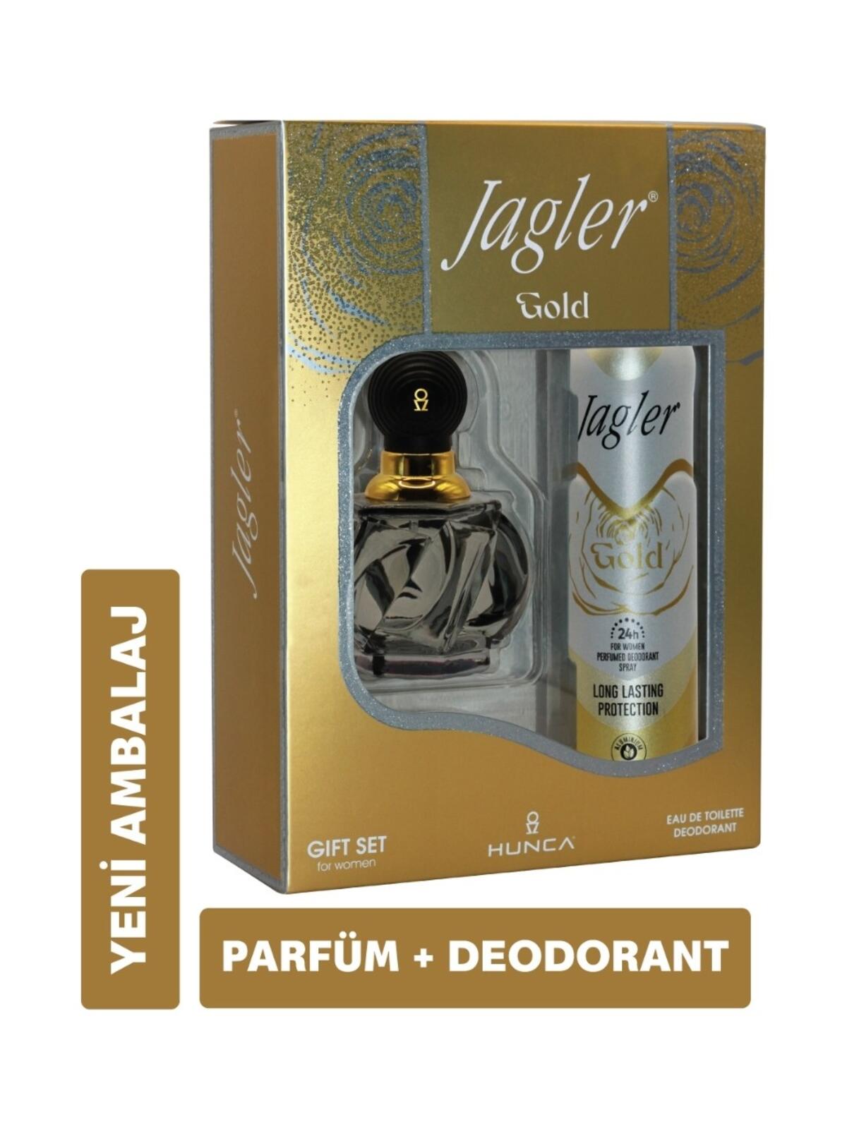 Jagler Kadın Parfüm Seti Gold 60Ml Edt+150Ml Deo