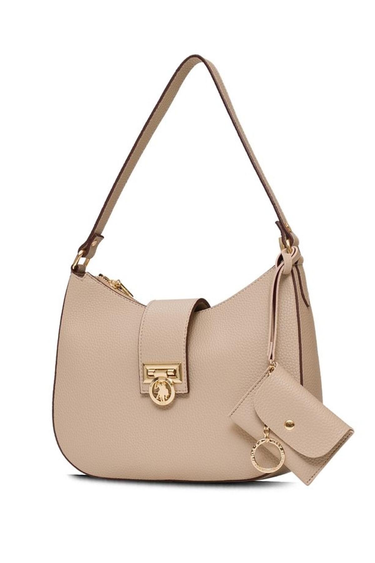 U.S. Polo Assn. Omuz Çanta US25546 Bej-Bordo
