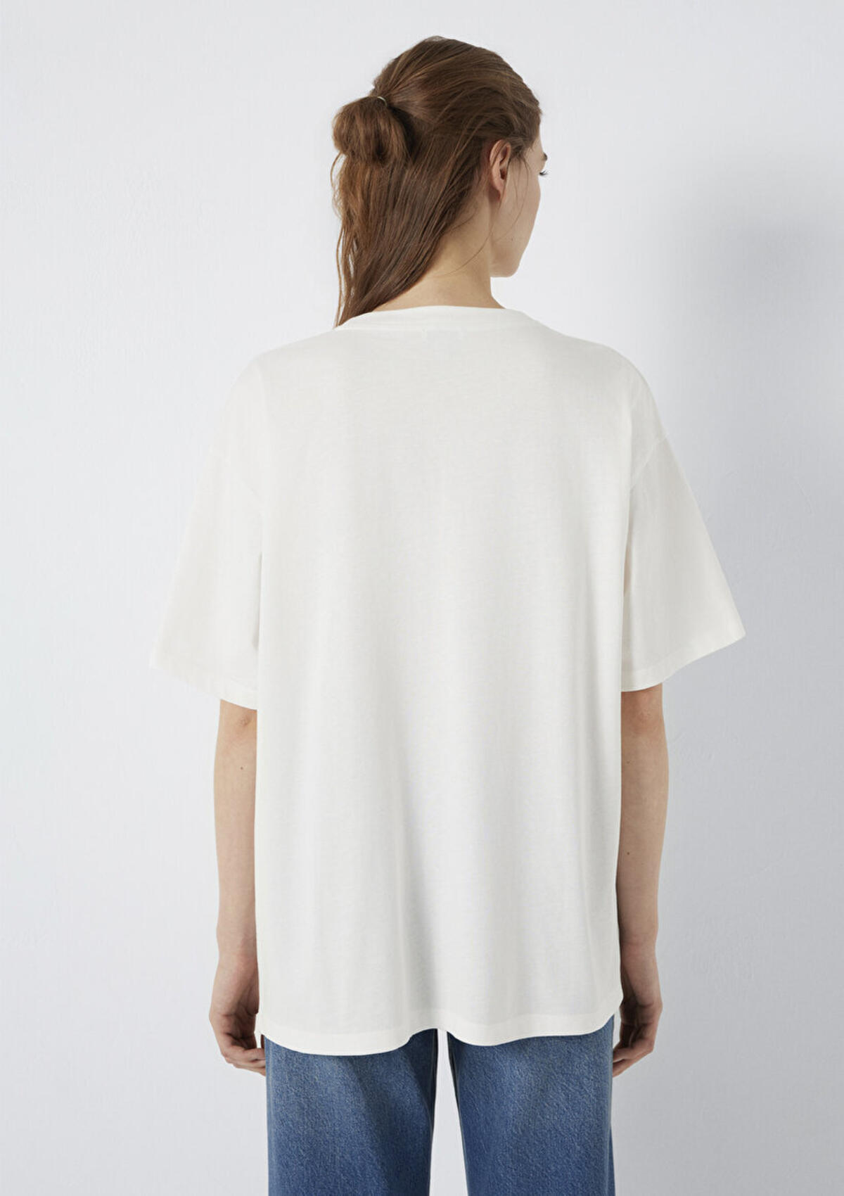 Mavi Kadın Tişört M1600843-81964 Kırık Beyaz