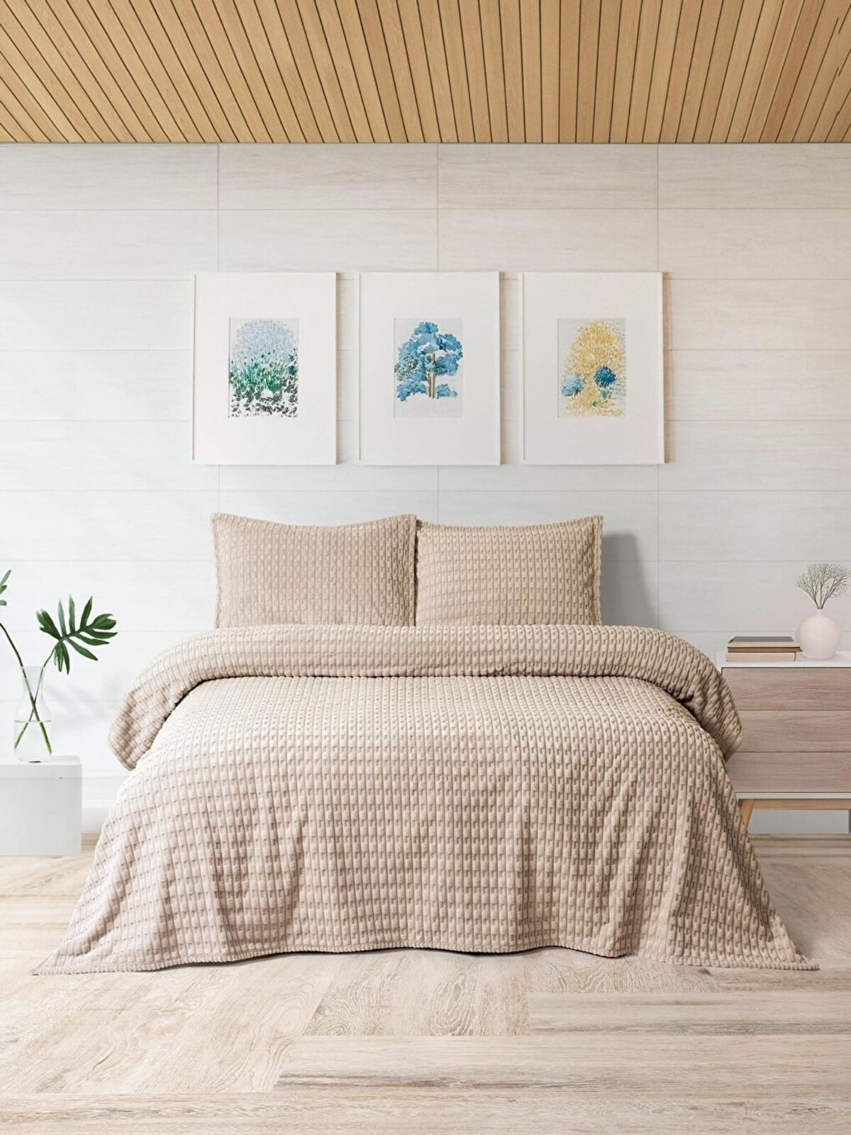 Merinos Battaniye Seti Çk Modern Twist Mocha