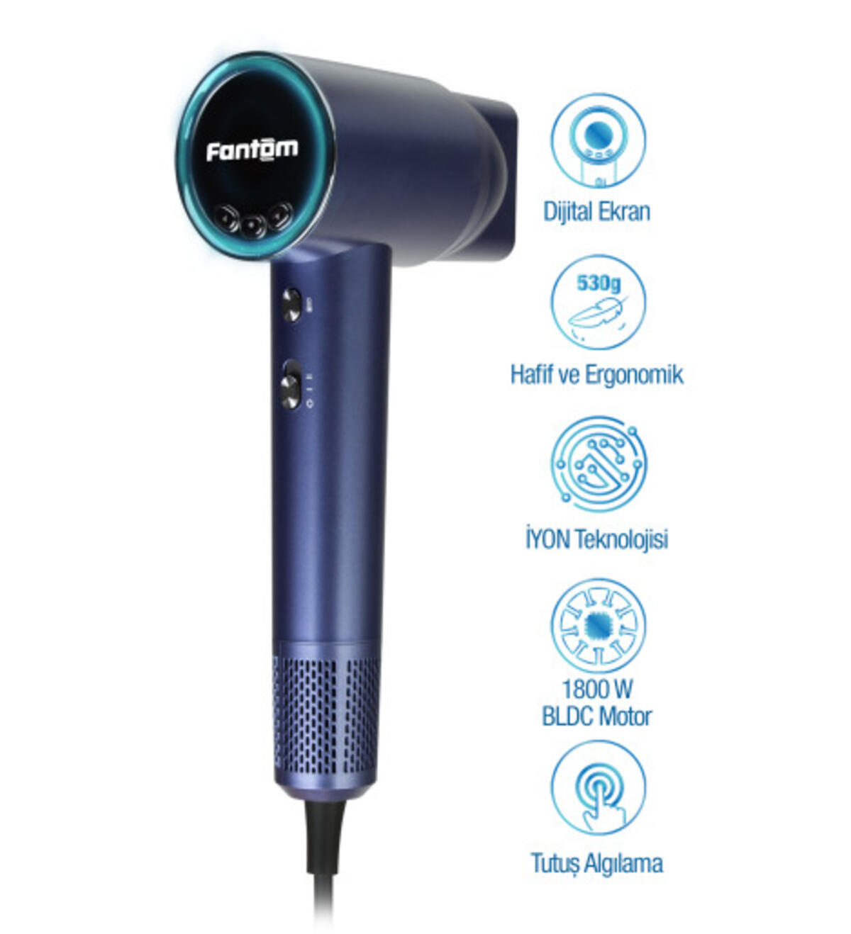 Fantom Saç Kurutma Jolie Sk 2500 Mavi