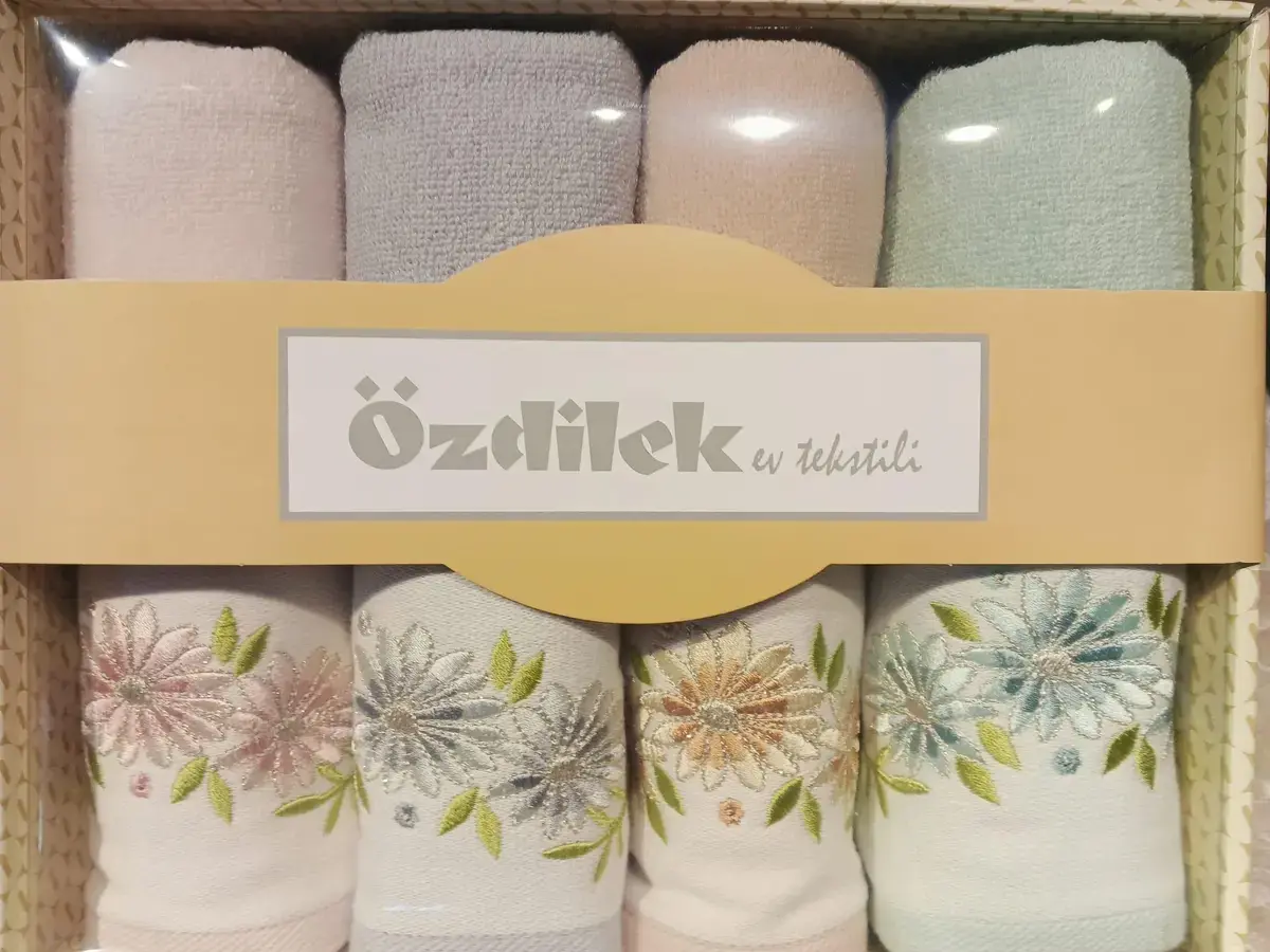 Özdilek Havlu Kutulu 4 Lü Salvıa Renkli