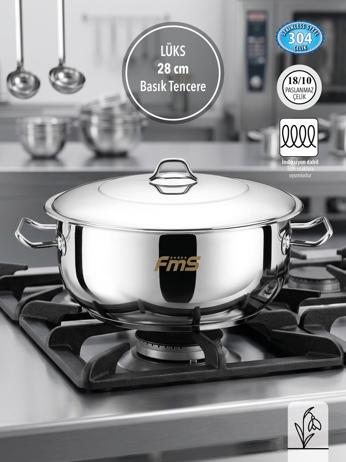Fms Basık Tencere Lüx Çelik No:28 2003