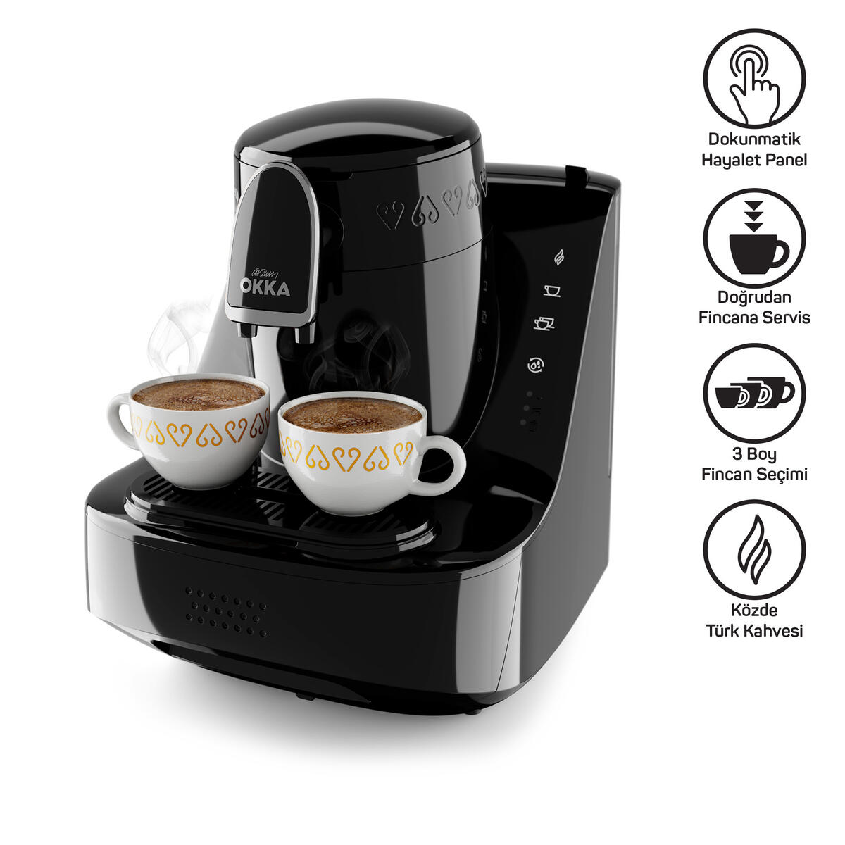 Arzum Kahve Makinesi Okka Elit Türk OK0040-20 Siyah-Krom